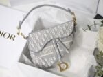Dior Saddle Bag Knockoff in Grey Dior Oblique Embroidery - Image 6