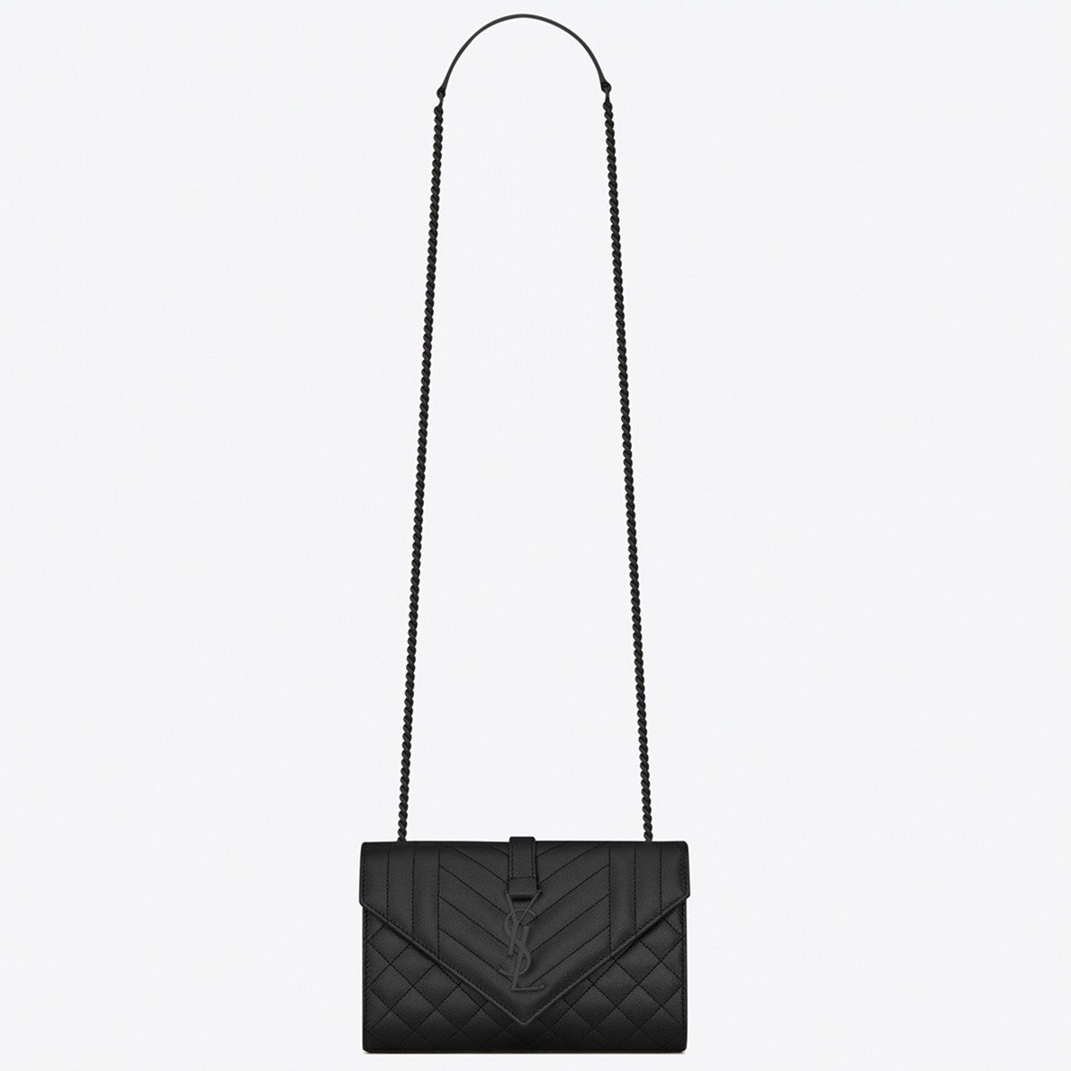 A936CAA0-12A3-7200-D866-397DA74BC8AD.jpg Replica Saint Laurent Envelope Small Black Bag with Black Hardware - Image 1