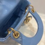 Dior Lady Dior Micro Bag Faux in Blue Patent Cannage Calfskin - Image 6