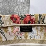 Dior Medium Book Tote Bag Fake in Hibiscus Metallic Thread Embroidery - Image 8