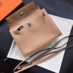 Brown Swift Leather High Quality Replica Hermes Kelly Danse Classic Purse - Image 4