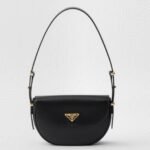 Prada Arque Shoulder Bag with Flap Replica in Black