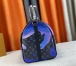 Louis Vuitton Monogram Eclipse Keepall 55 Bandouliere Travel Bag In Blue Sunrise - Image 4