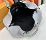 Louis Vuitton Monogram Shadow Leather Keepall Bandouliere 50 With Leather Strap In Anthracite Gray - Image 6