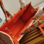 Prada Symbole Small Bag Fake in Orange/White Jacquard Fabric - Image 5