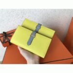 Soufre Blue Lin Epsom Replica Designer Hermes Bearn Wallet - Image 3