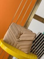 Fake Saint Laurent LouLou Small Chain Bag Beige - Image 5