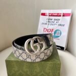 WIDE LEATHER BELT WITH DOUBLE G BUCKLE - Image 5