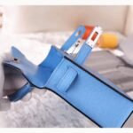 Celeste Epsom Replica Hermes Kelly 20cm Soft Blue Purse - Image 5