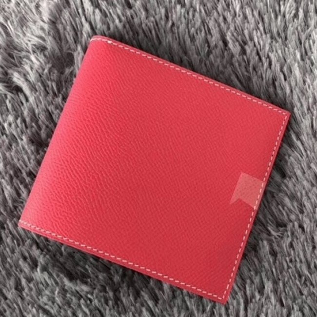 AAA57799-E2BC-A453-A356-11A3FE5E88E6.jpg Rose red top fake Hermes Copernic compact wallet - Image 1