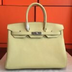 Curry Color Designer Imitation Hermes Birkin 35cm Bag
