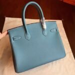 Blue Jean Hermes Birkin 30cm Imitation Handbag - Image 4