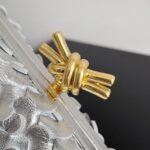 Replica Bottega Veneta Knot Minaudiere Clutch Silver Sequins - Image 6