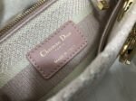 Dior Lady D-Lite Medium Bag Knockoff in Pink   White Houndstooth Embroidery - Image 8
