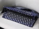 Dior Medium Book Tote Bag Knockoff in Blue Velvet Oblique Embroidered - Image 7