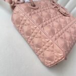 Dior Small Lady Dior My ABCDior Bag Fake in Pink Calfskin with Diamond Motif - Image 9