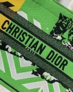 Dior Medium Book Tote Bag Faux in Green D-Jungle Pop Embroidery - Image 4