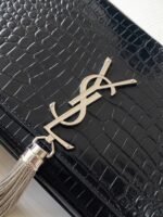 Replica Saint Laurent Kate Medium Tassel Bag Noir Crocodile-embossed Leather - Image 5