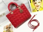 Dior Lady Dior Large Bag Fake in Red - Image 5