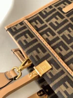 Top Quality Knockoff Fendi Sunshine Medium Tote Bag in Brown FF Jacquard Fabric - Image 10
