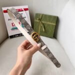 WIDE LEATHER BELT WITH DOUBLE G BUCKLE - Image 9