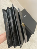 Fake Saint Laurent Sunset Medium Chain Bag Black Crocodile-embossed Leather - Image 5