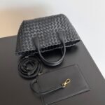 Top Quality Fake Bottega Veneta Cabat Mini Bag In Black Intrecciato Lambskin - Image 8