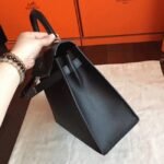 Black Epsom Replica Hermes Kelly 32cm Sellier Structured Bag - Image 2