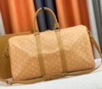 Louis Vuitton Monogram Heritage Canvas Keepall Bandouliere 50 In Yellow - Image 3