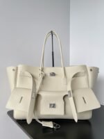 Knockoff Balenciaga Bel Air Carry All Medium Bag Beige Calfskin - Image 8