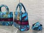 Dior Lady D-Lite Medium Bag Fake in Multicolor Toile de Jouy Voyage Embroidery - Image 2