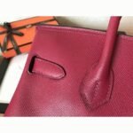 Ruby Tone Faux Designer Hermes Birkin 30cm Tote - Image 6