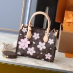 LV X TM Monogram Canvas Onthego PM With Cherry Blossom