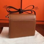 Caramel replica Hermes Mini Sac Roulis handbag - Image 6