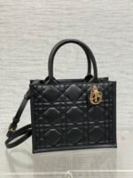 Dior Small Book Tote Bag Fake with Strap in Black - Image 2