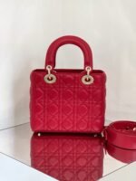 Dior Small Lady Dior My ABCDior Bag Fake in Red - Image 7