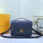 LV Monogram Empreinte Leather Metis In Navy Blue And Red