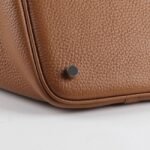 Brown faux luxury Hermes Picotin Lock handbag - Image 2