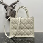 Dior Small Book Tote Bag Knockoff with Strap in White - Image 7