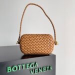 Replica Bottega Veneta Knot Minaudiere On Strap Camel Intreccio Lambskin - Image 2