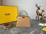 Top Quality Fake Fendi Peekaboo ISeeU Petite Bag In Beige Nappa Leather - Image 4