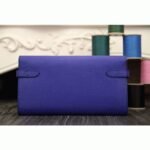 Electric blue 1:1 replica Hermes Kelly Longue wallet - Image 6
