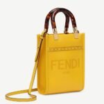 Top Quality Fake Fendi Mini Sunshine Shopper Bag In Yellow Leather