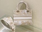 Dior Lady D-Lite Medium Bag Knockoff in Gold Jardin d Hiver Embroidery - Image 4