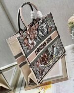 Dior Large Book Tote Bag Faux in Multicolor La Force Embroidery - Image 6