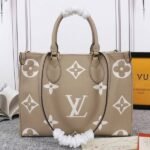 Louis Vuitton Monogram Empreinte OnTheGo MM Tote In Tourterelle Gray