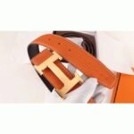 Top replica Hermes H belt buckle in orange color - Image 4