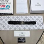 Lambskin Ruched CC Belt