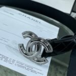 Chanel Red Patent Leather CC Logo Belt - Image 5