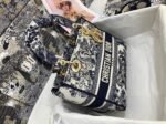 Dior Lady D-Lite Medium Bag Knockoff in Blue Toile de Jouy Embroidery - Image 5